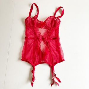 Victorias Secret Red Bustier Top Size 34D